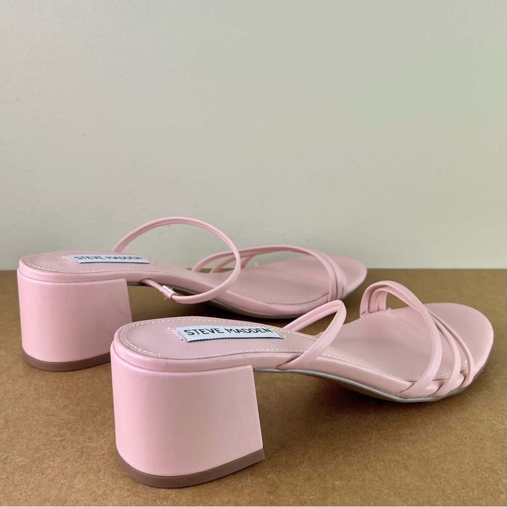 NEW STEVE MADDEN PINK SLIDE SANDALS - Picture 4 of 12